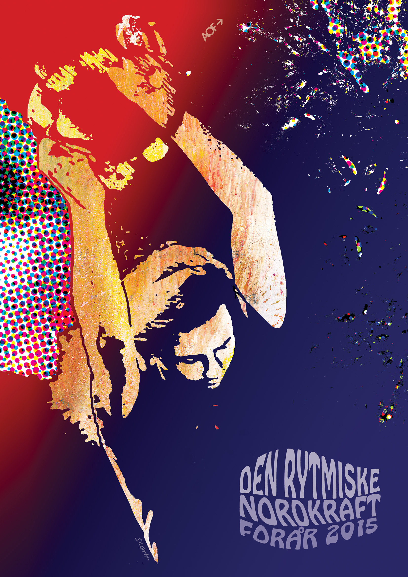 Den Rytmiskes plakat i foråret 2015 af kunstner Nils Sloth